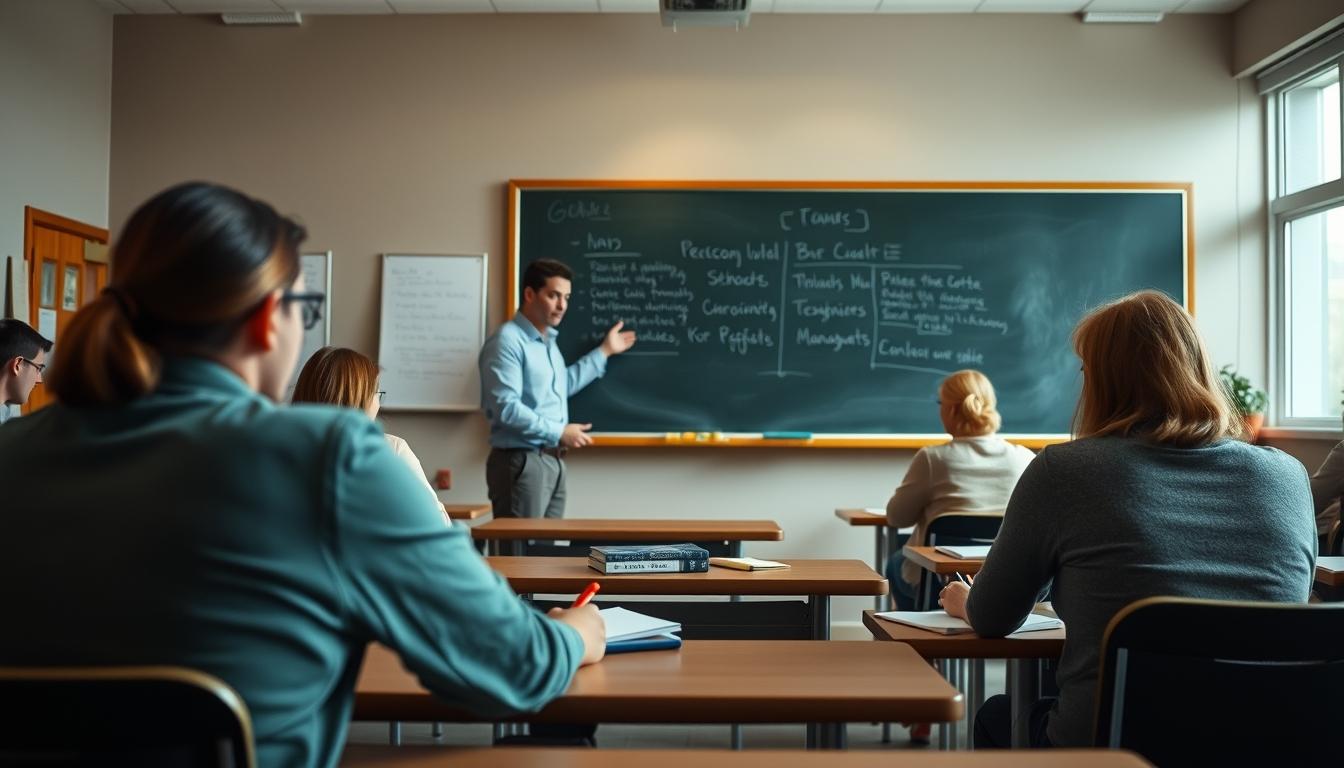Structured study materials and learning resources on a desk