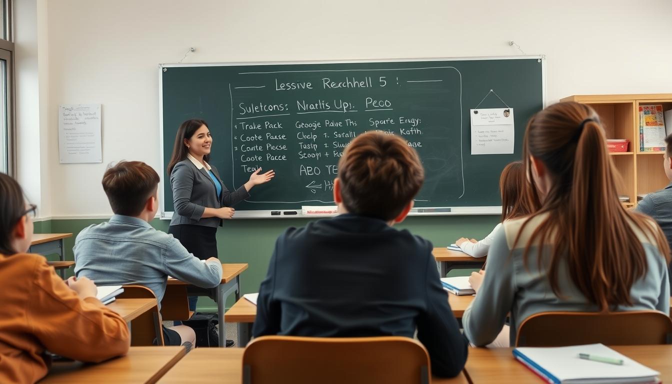 Students studying together in modern classroom